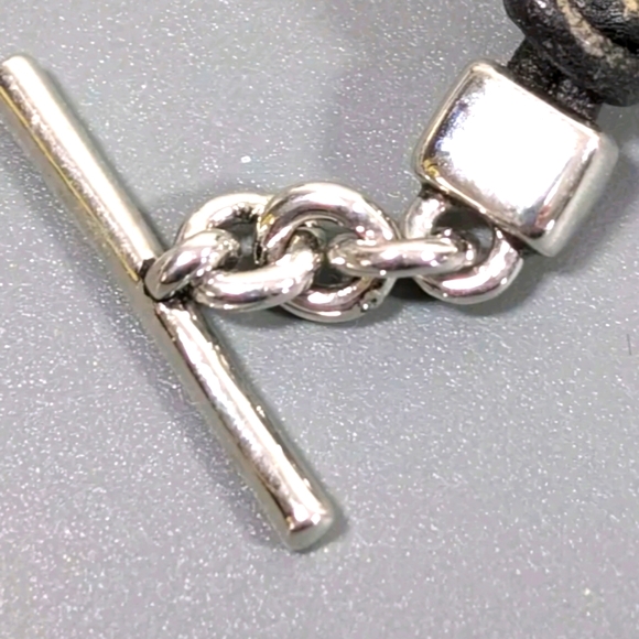 LAUREN RALPH LAUREN Boho/Tribal Bracelet of Leather, Orange and Green Stones 6.5 - Picture 5 of 7